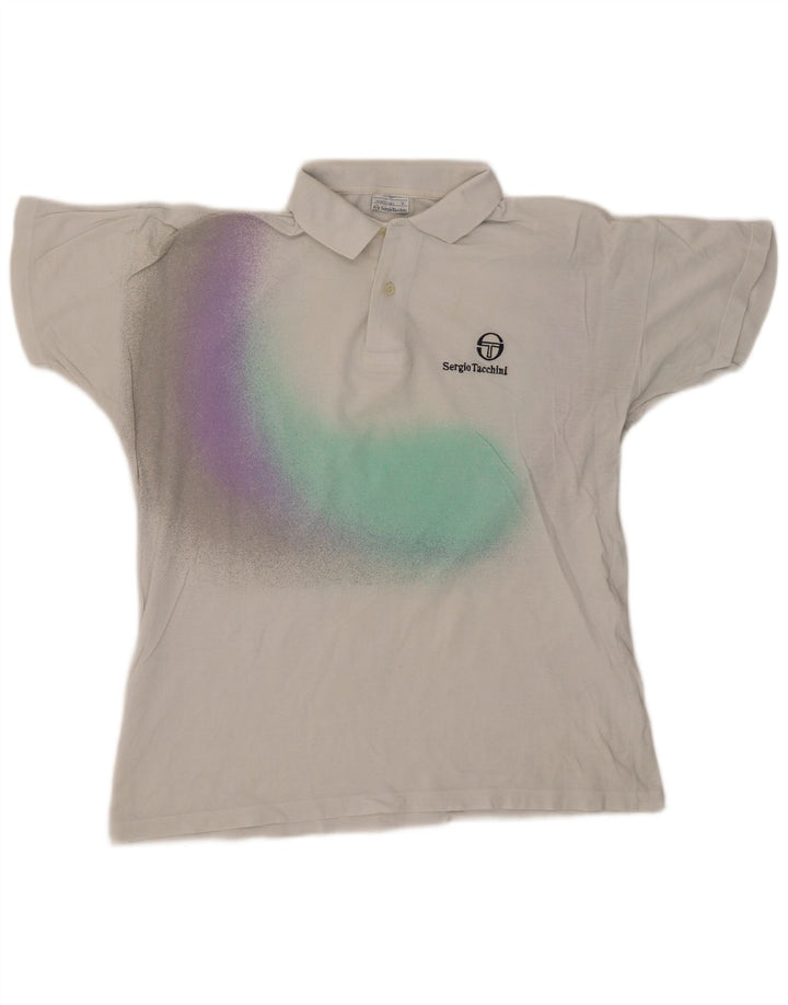 SERGIO TACCHINI Herren-Poloshirt aus mittelweißer Batik-Baumwolle