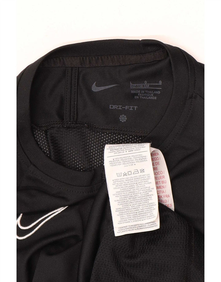 Nike Dri Fit T-Shirt für Jungen, 12–13 Jahre, Größe L, Schwarz, Colourblock-Polyester