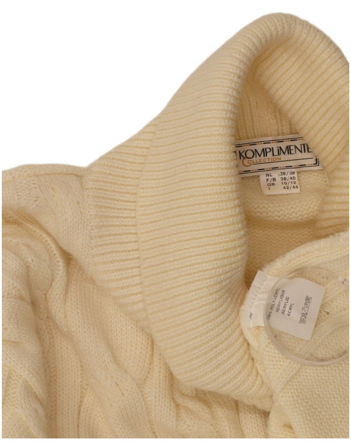 KOMPLIMENTE Womens Longline Roll Neck Jumper Sweater UK 10 Small Off White