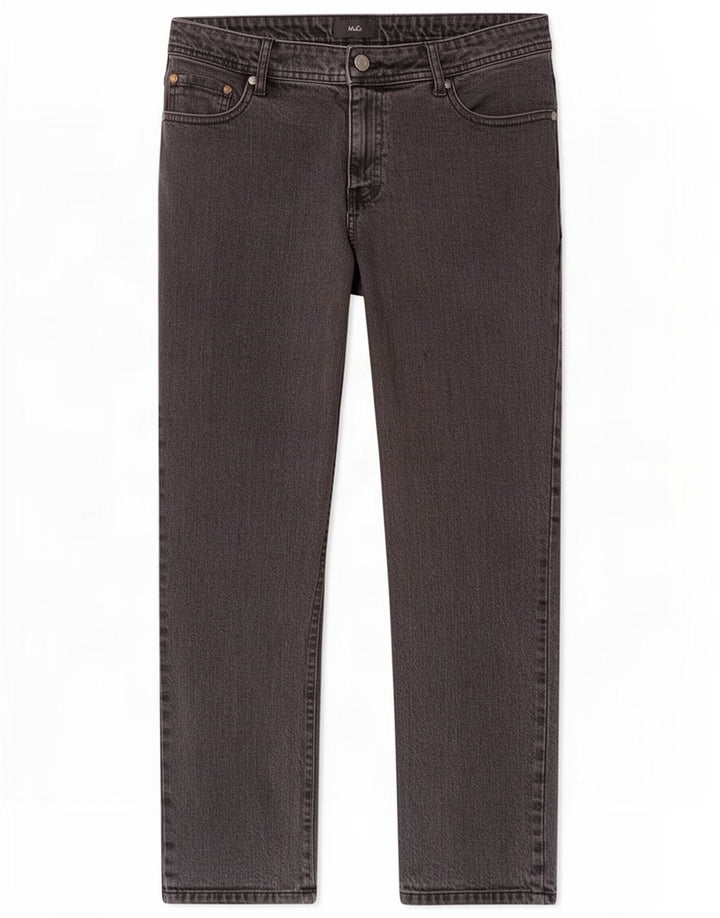 M&Co Herren Regular Straight Jeans W40 L29 Graue Baumwolle