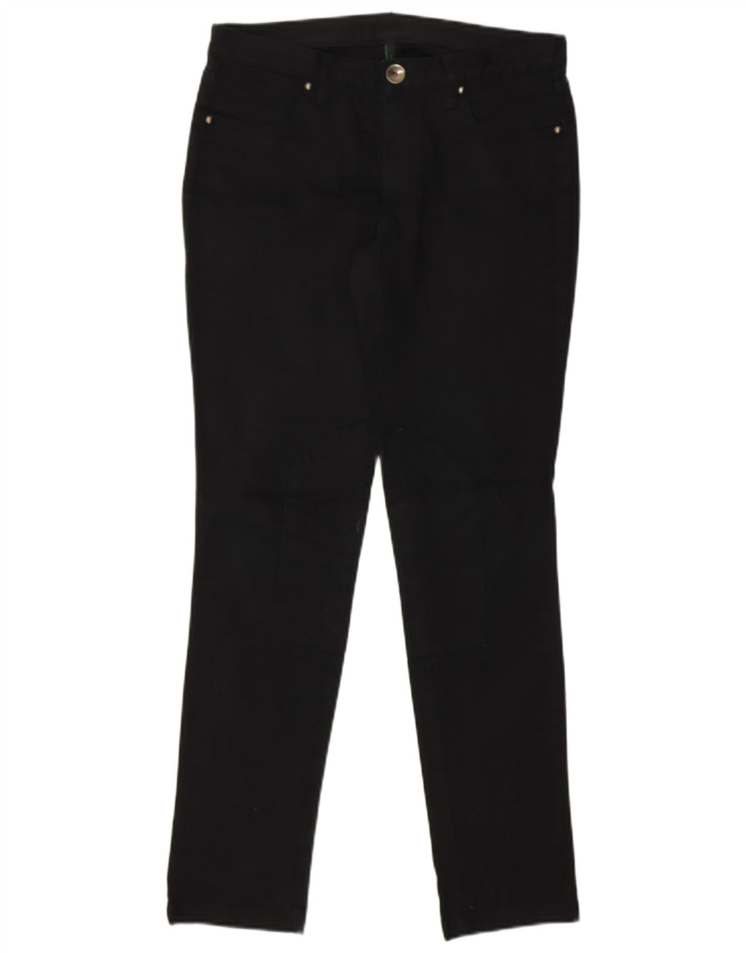 BENETTON Womens Slim Jeans IT 42 Medium W30 L30 Black Cotton