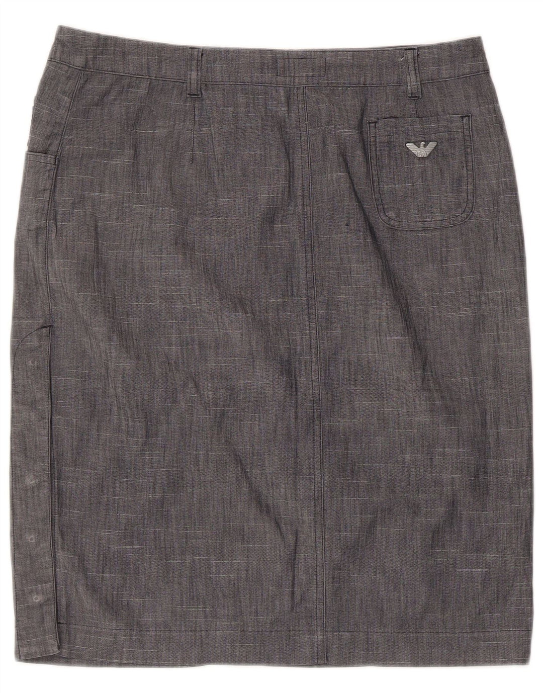 Armani Damen gerader Rock IT 46 Large W32 Graue Baumwolle