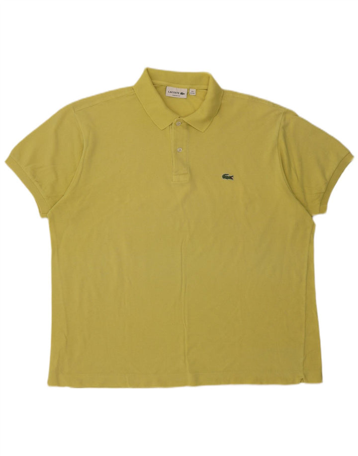 Lacoste Herren-Poloshirt mit klassischer Passform, Größe 7 2XL, gelbe Baumwolle