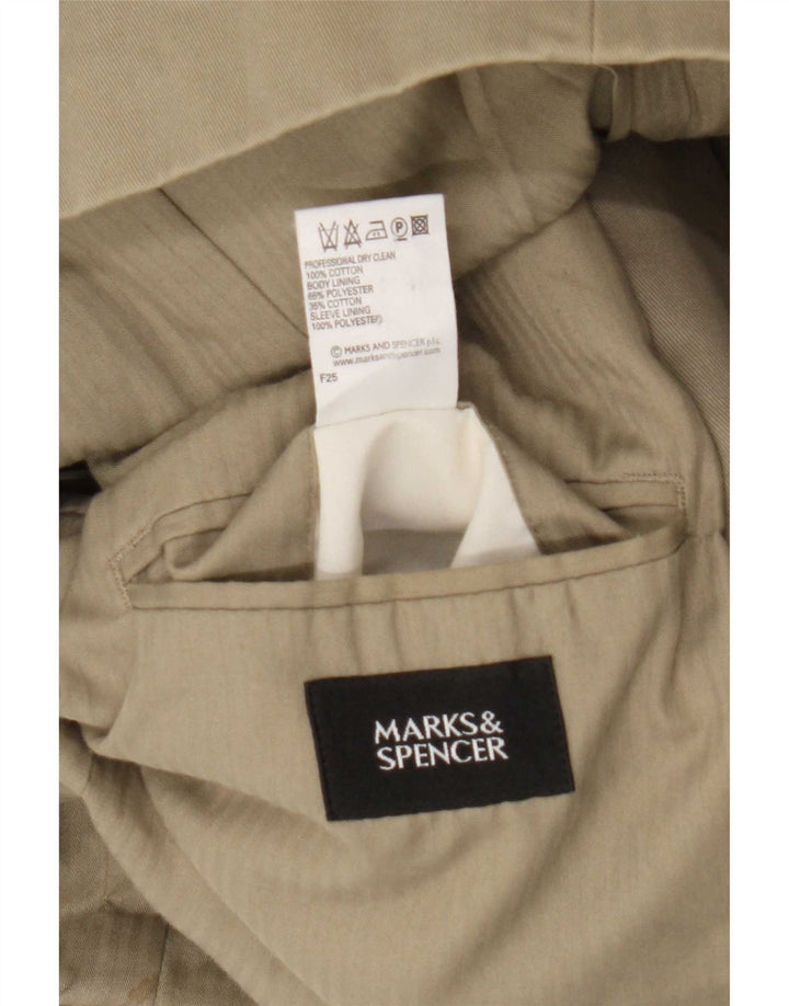 Marks & Spencer Herren-Blazer mit 3 Knöpfen, UK 44, XL, Khaki, Baumwolle