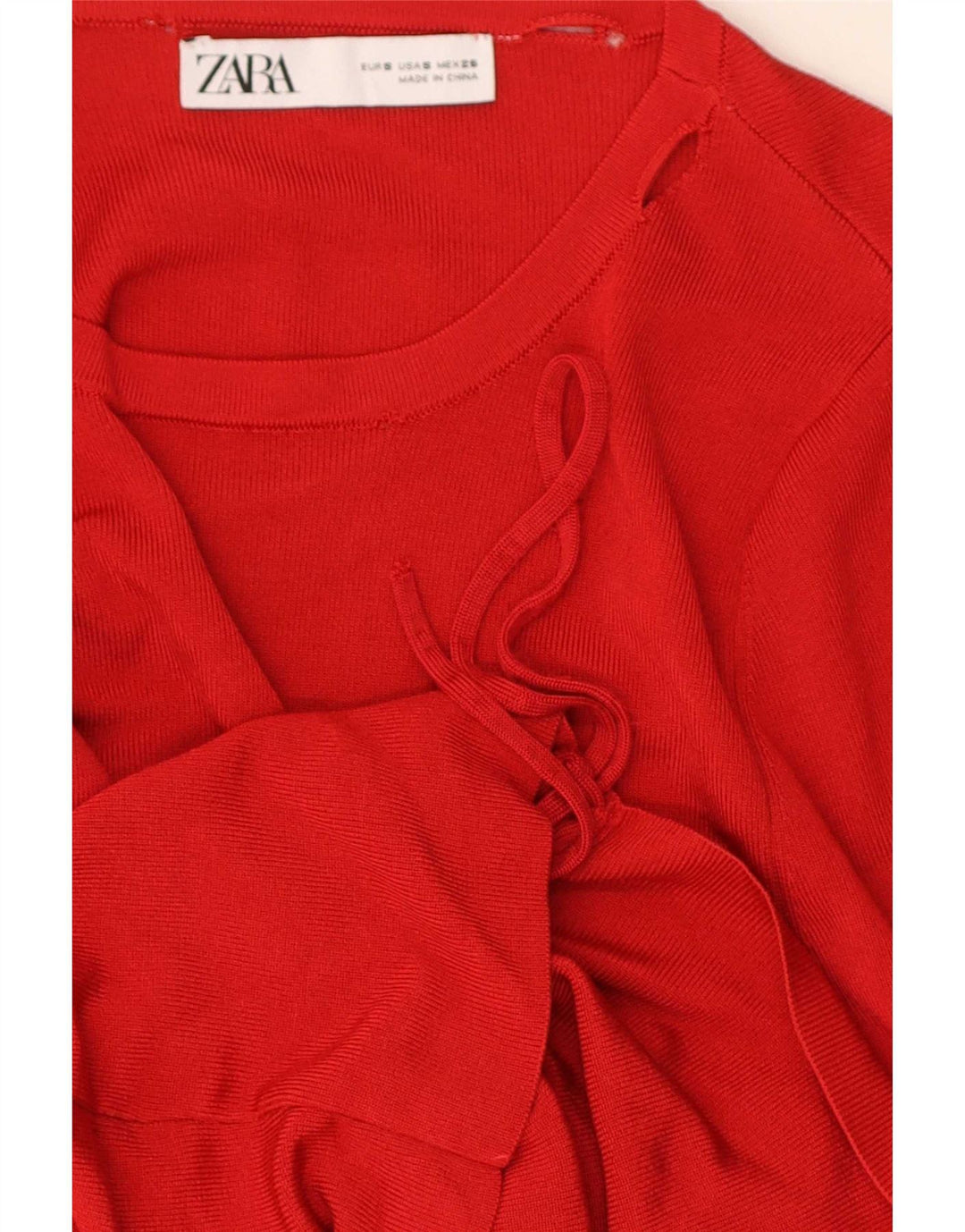 Zara Damen Bluse Top UK 8 Small Rot