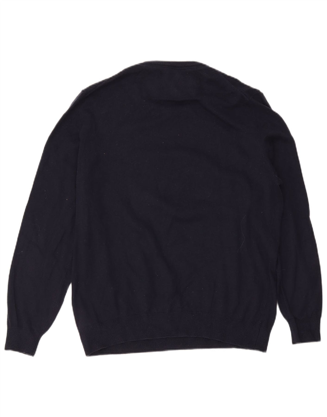 Guess Herren-Pullover mit grafischem U-Boot-Ausschnitt, Gr. 40, mittleres Marineblau