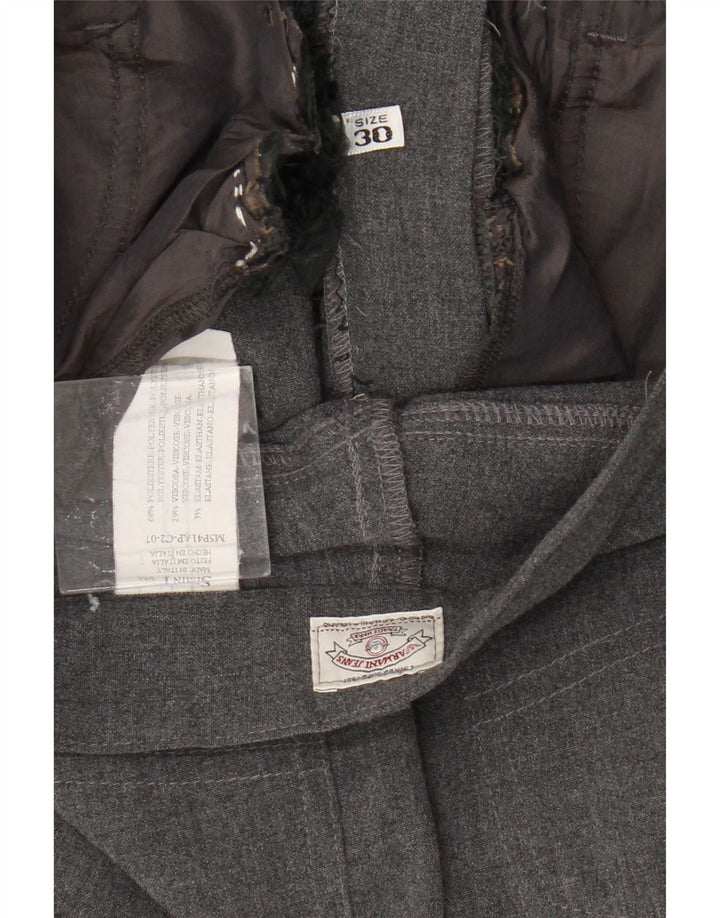 Armani Damen Gerade Freizeithose W30 L28 Graues Polyester