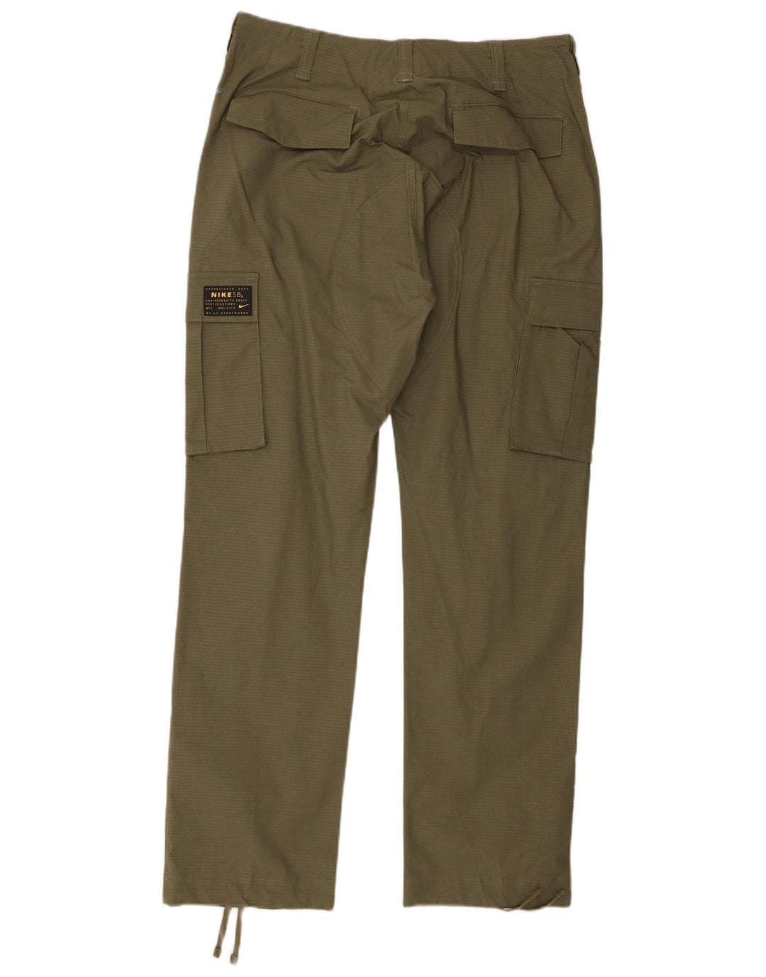 Nike Herren Straight Cargo Hose W32 L30 Khaki Check Baumwolle
