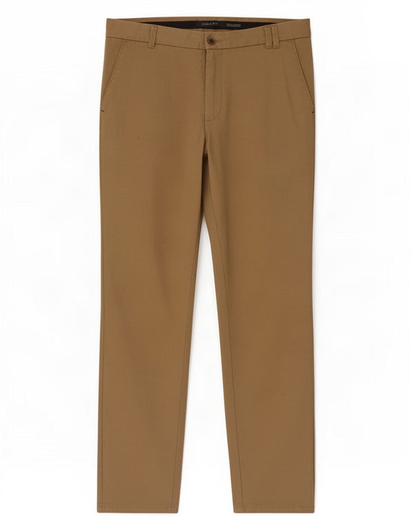 Gerade Chino-Hose für Herren von Zara, EU 44, Größe L, W34, L30, Beige, Baumwolle