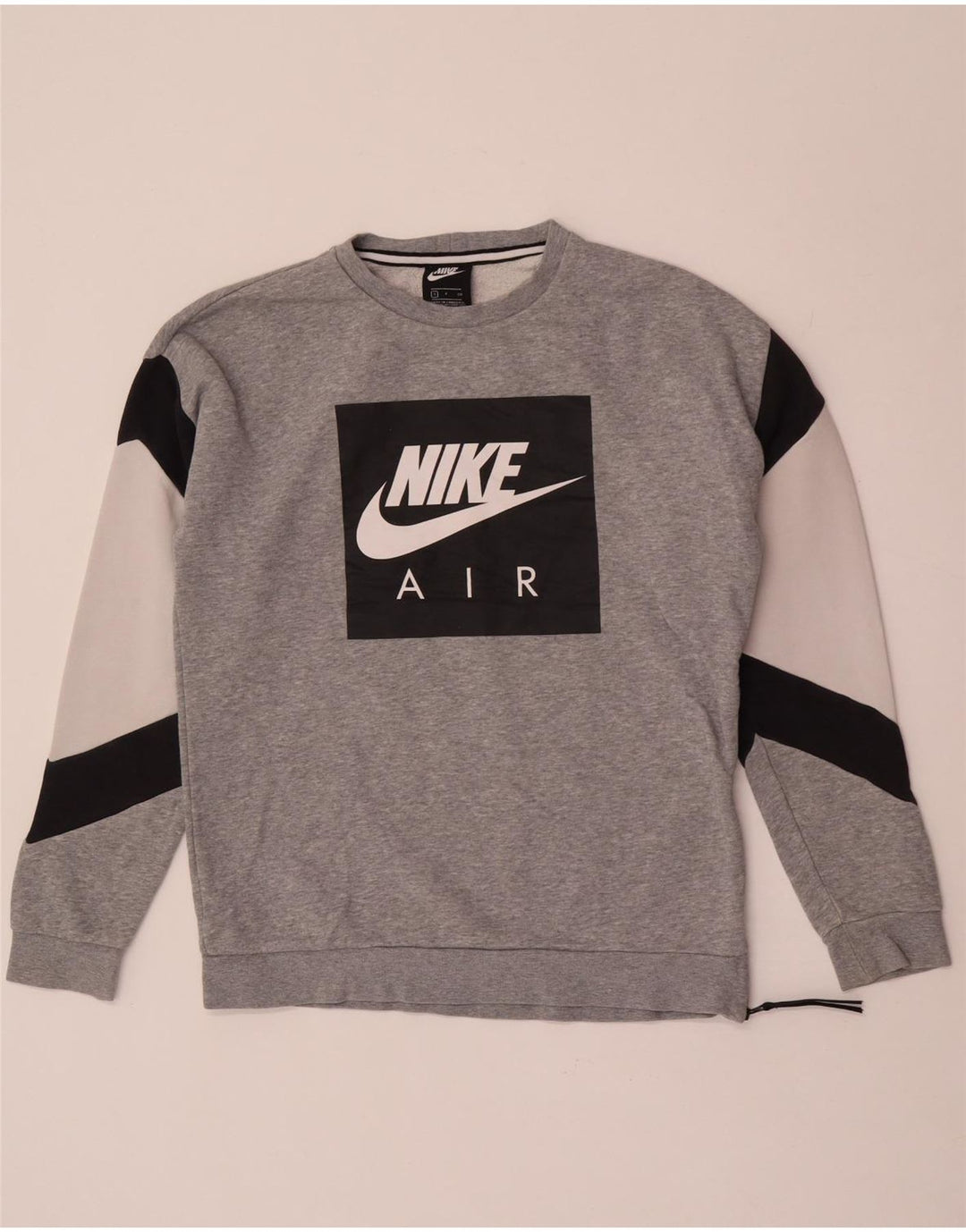Nike Herren-Sweatshirt mit Grafik, Größe S, Grau, Colourblock-Baumwolle