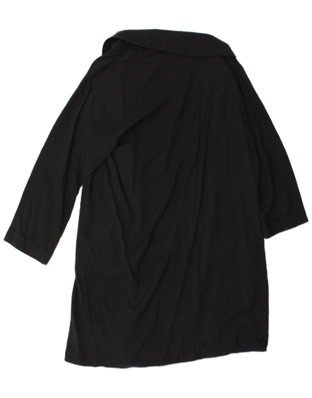Zara Womens Open Overcoat UK 14 Medium Schwarz Lyocell