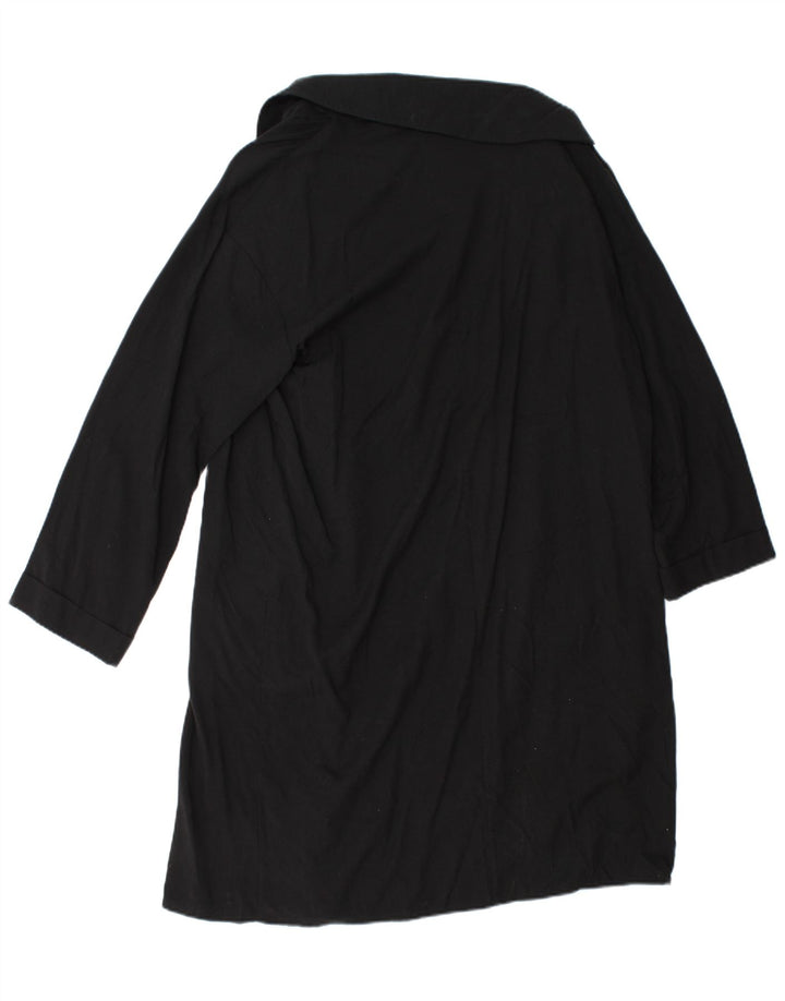 Zara Womens Open Overcoat UK 14 Medium Schwarz Lyocell