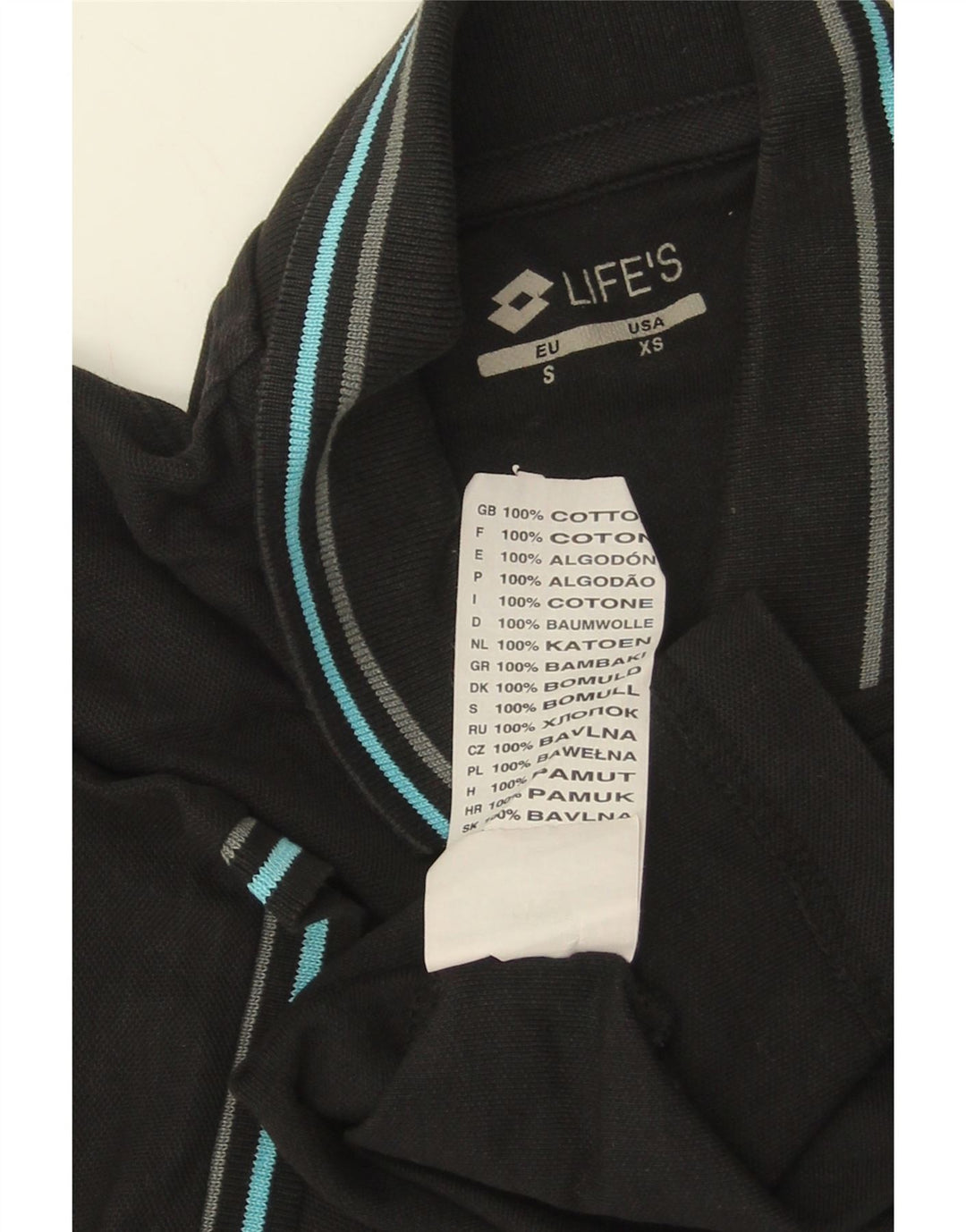 LOTTO Herren Poloshirt XS Schwarz Baumwolle