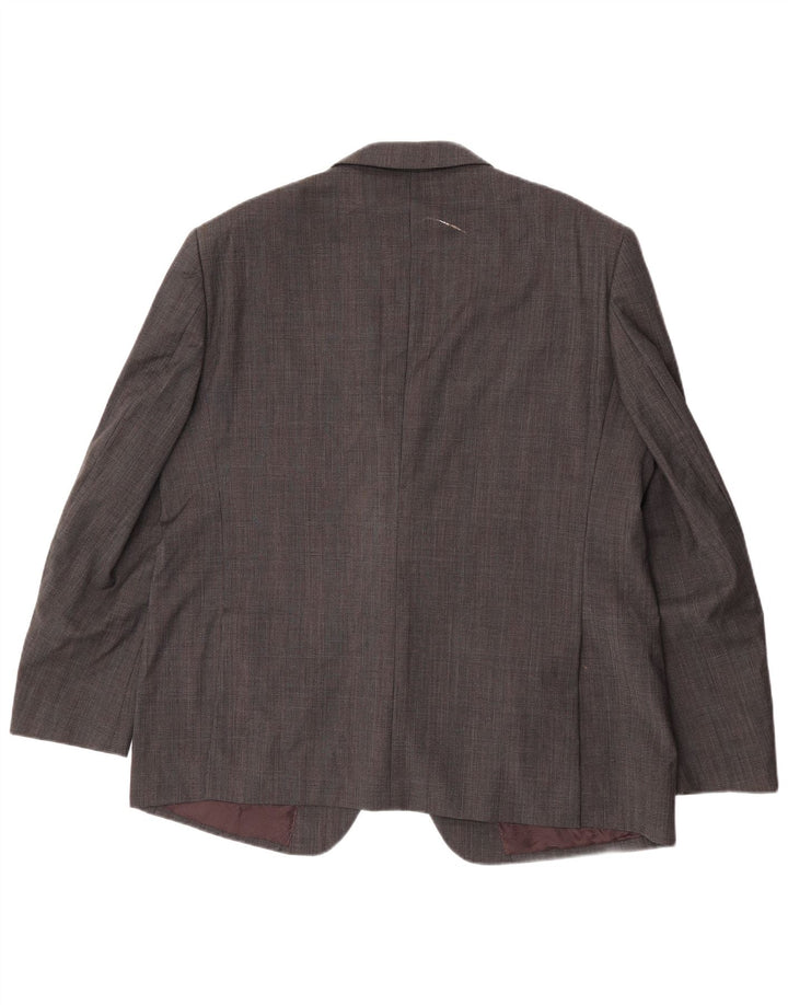 Marks & Spencer Herren-Blazer mit 2 Knöpfen, UK 46, XL, grau karierte Wolle