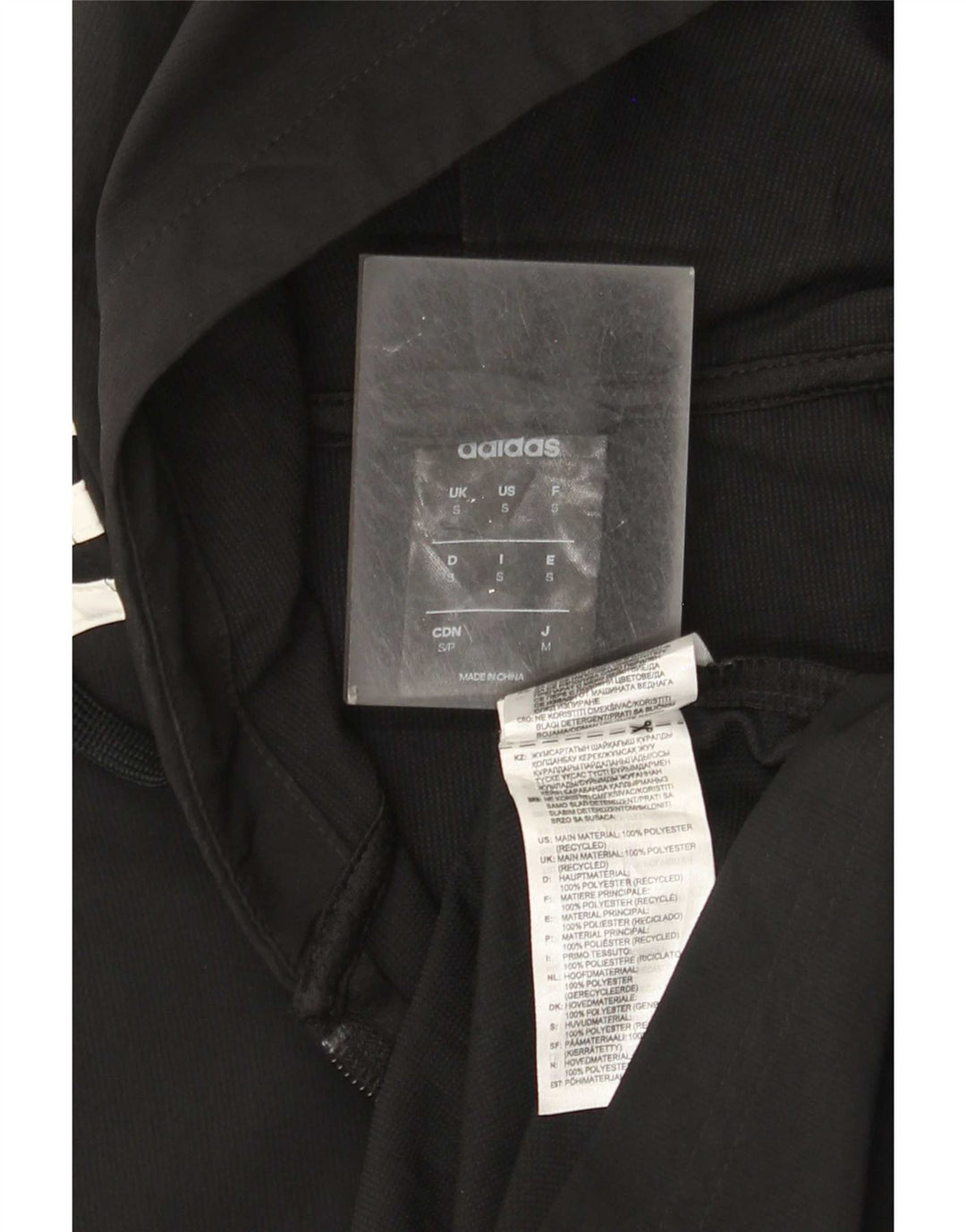 Adidas Herren-Trainingsanzug mit Kapuze, Jacke, Größe S, Schwarz, Polyester