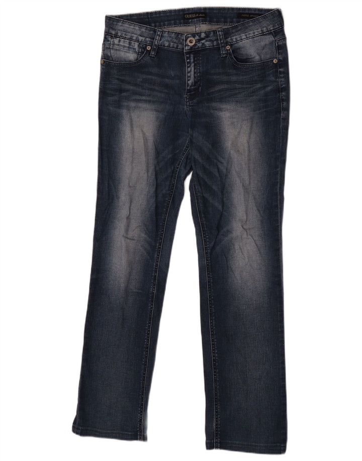Guess Damen Nicole Straight Jeans W30 L30 Marineblau