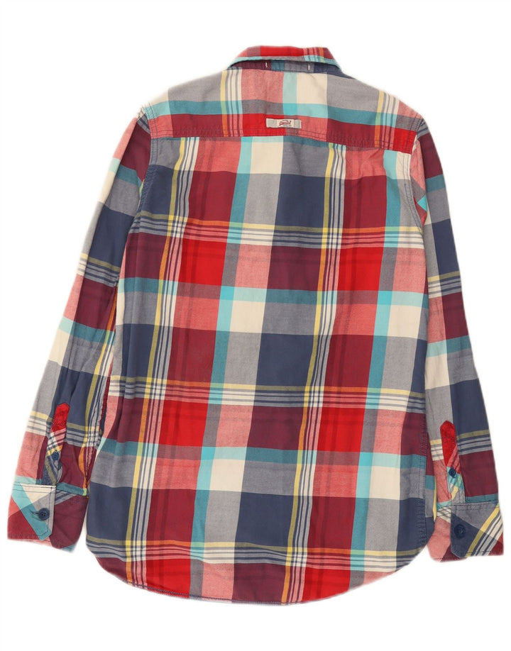 Superdry Damen-Flanellhemd, Größe M, mehrfarbig, kariert, Baumwolle, UK 14
