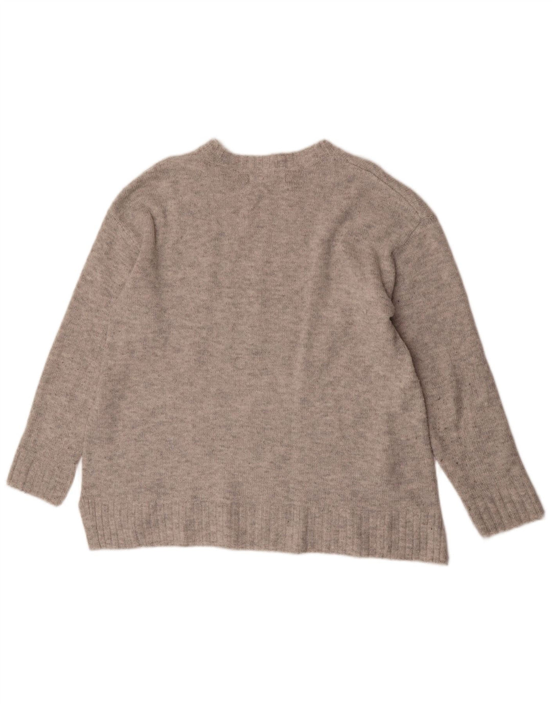 Marks & Spencer Damen-Pullover mit Rundhalsausschnitt, UK 14, mittelgraues Acryl