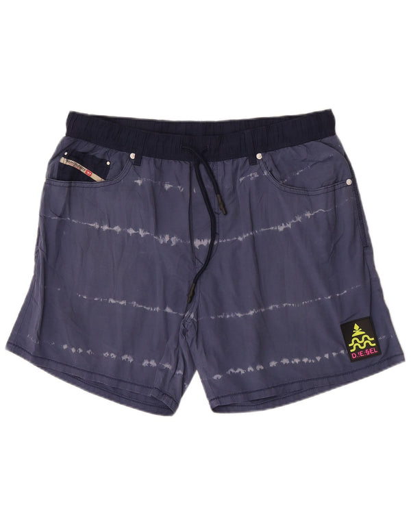 Diesel Herren Badeshorts 2XL blau gestreift aus Baumwolle
