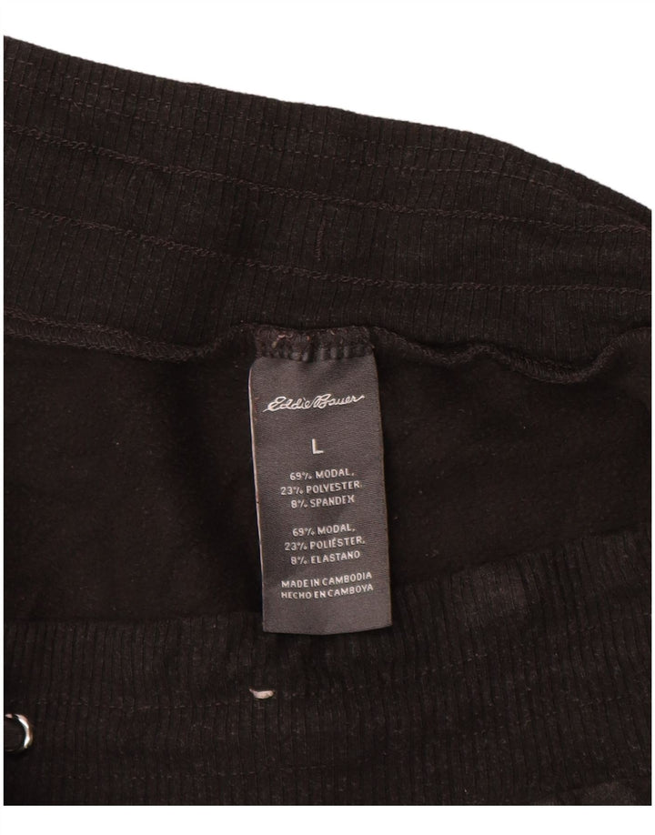 EDDIE BAUER Damen Trainingshose UK 14 Large Schwarz Modal