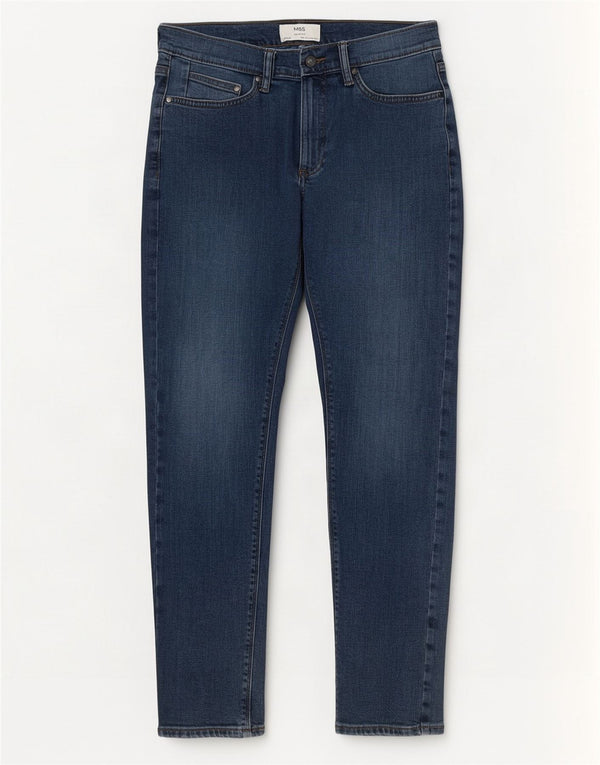 Marks & Spencer Damen Slim Jeans W30 L31 Blaue Baumwolle