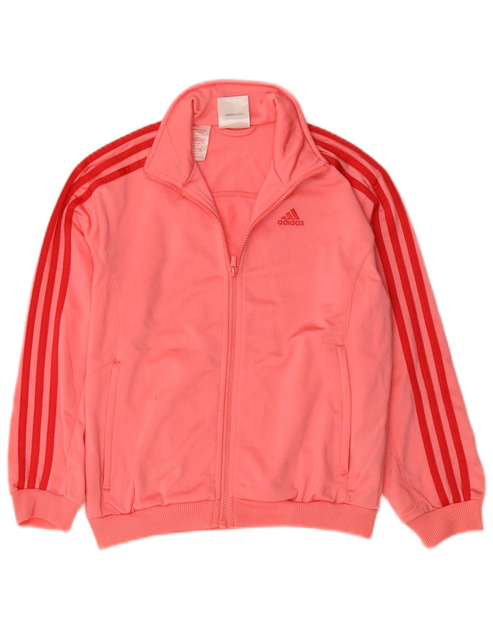 Adidas Mädchen-Trainingsanzug-Top-Jacke, 9–10 Jahre, rosa Polyester