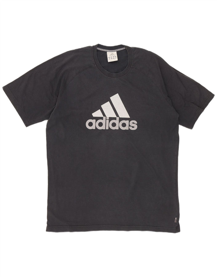 ADIDAS Herren Grafik T-Shirt Top Große schwarze Baumwolle