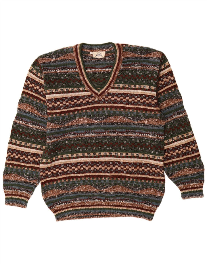GARDEUR Herren-Pullover mit V-Ausschnitt, mittelgroß, mehrfarbig, geometrisch
