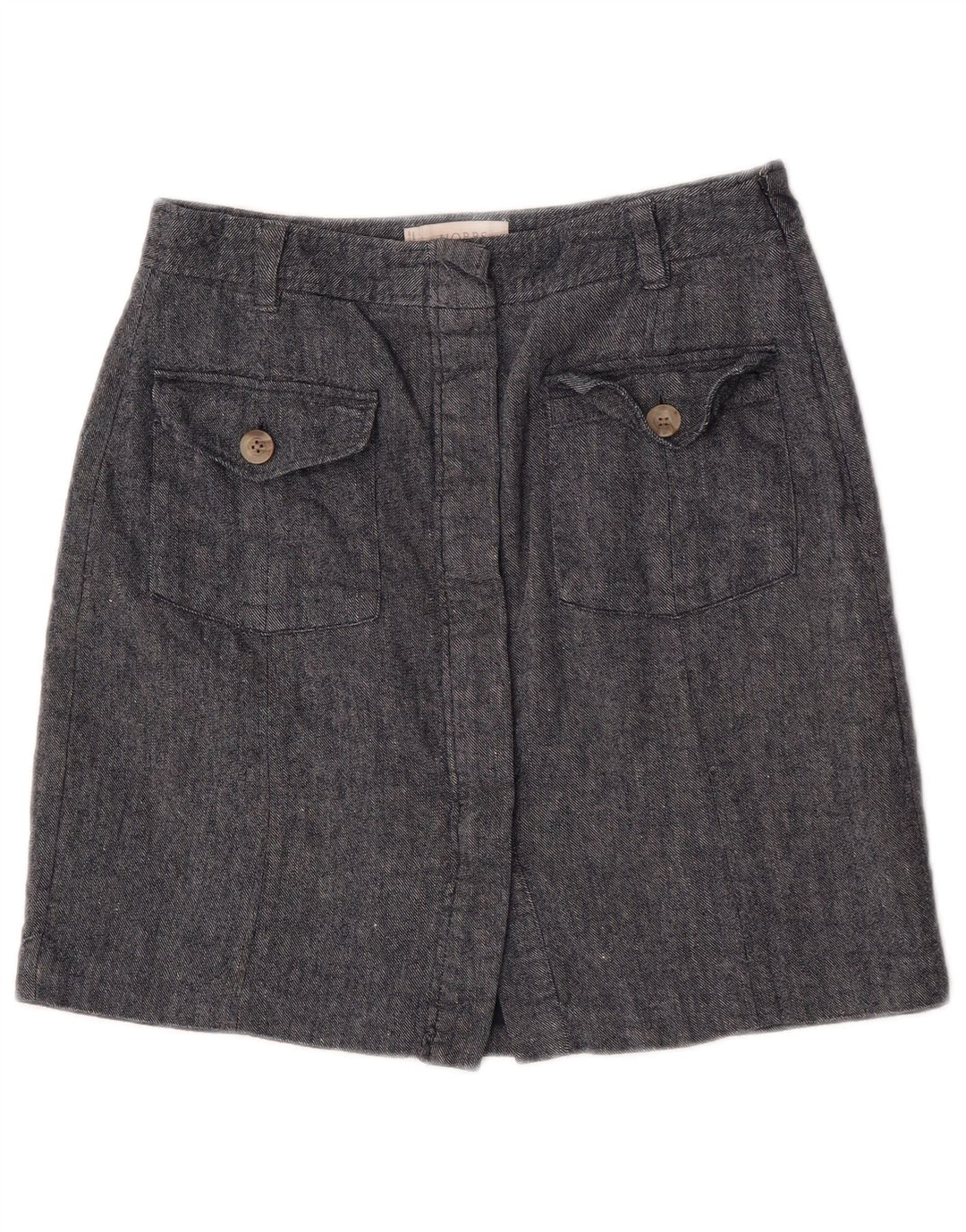 Hobbs Damen Minirock UK 10 Small W28 Blaue Baumwolle