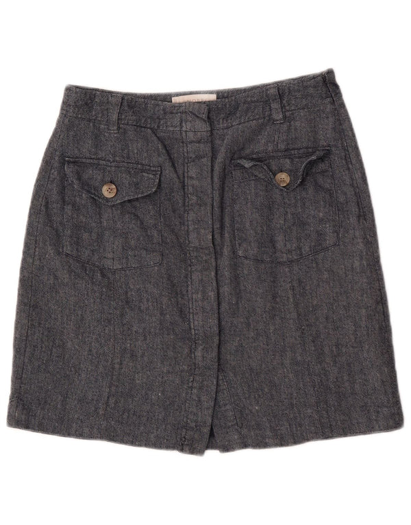 Hobbs Damen Minirock UK 10 Small W28 Blaue Baumwolle