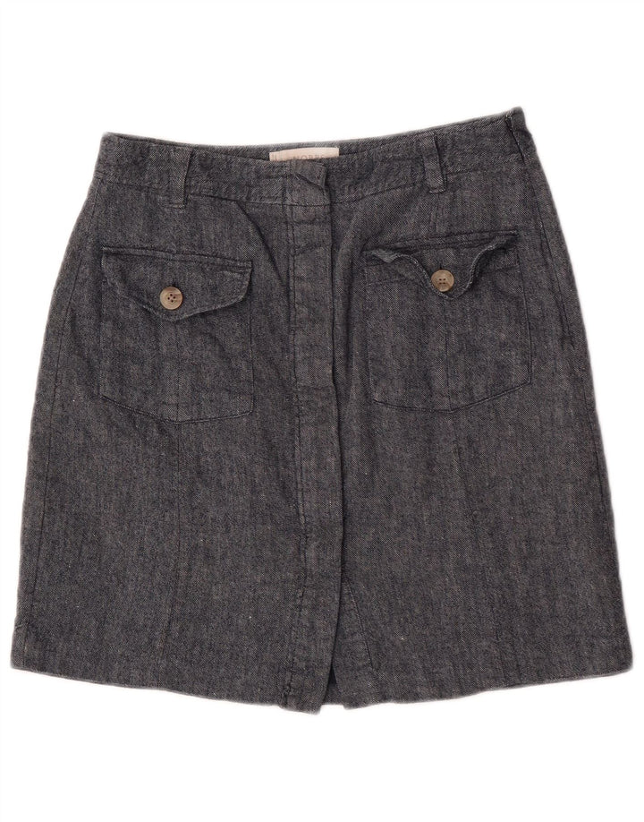 Hobbs Damen Minirock UK 10 Small W28 Blaue Baumwolle