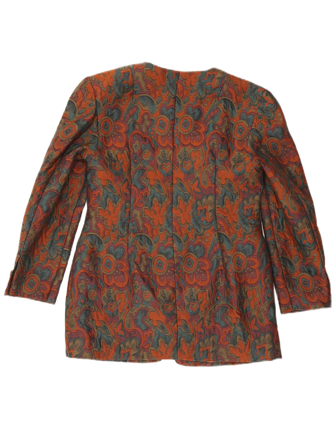 Vintage Damen 1-Knopf-Blazerjacke UK 10 Kleines mehrfarbiges Blumenmuster