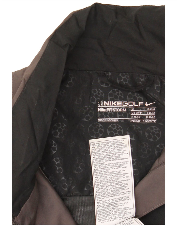 Nike Herren-Regenjacke mit Grafik, UK 39/41, Mittelschwarzes Colourblock-Polyester