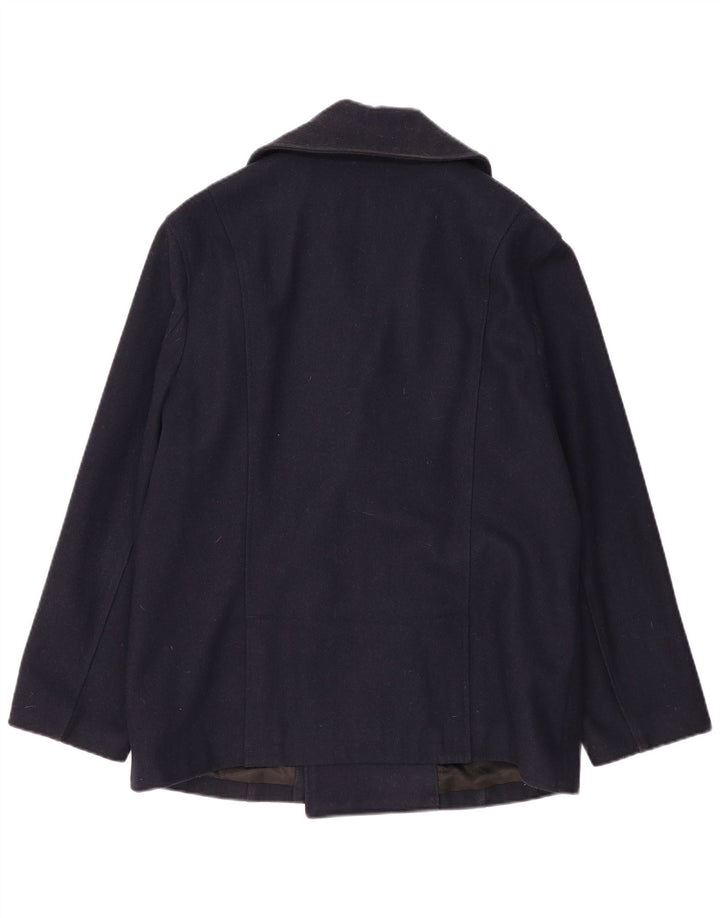 Guess Herren Pea Coat UK 44 2XL Marineblaue Wolle