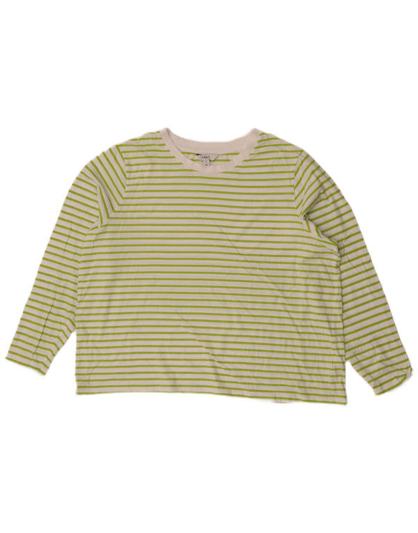 Marks & Spencer Damen Top Langarm UK 20 2XL weiß gestreift Baumwolle