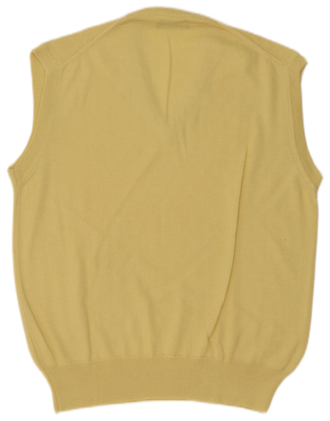 Vintage Herren Weste Tank Top IT 50 Mittelgelbe Wolle