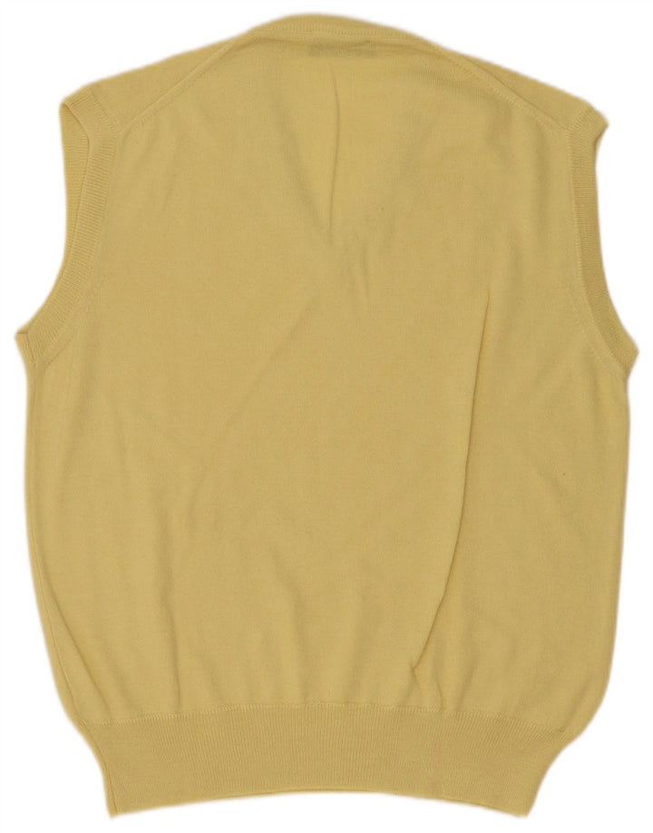 Vintage Herren Weste Tank Top IT 50 Mittelgelbe Wolle