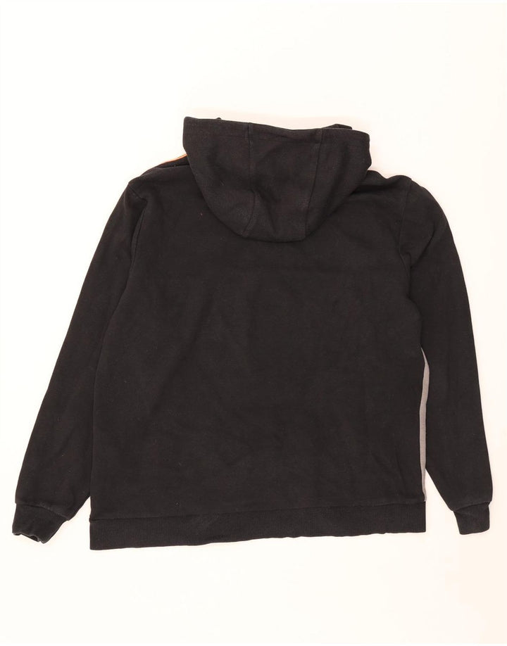Ellesse Herren-Kapuzenpullover aus mittelschwarzer Colourblock-Baumwolle