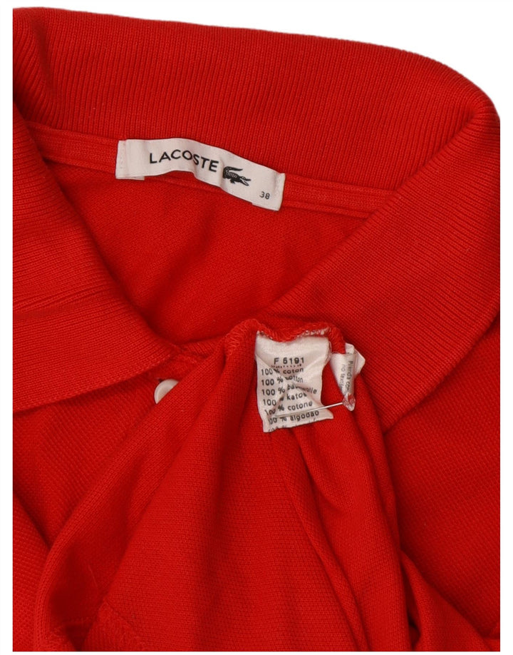 LACOSTE Damen Poloshirt Größe 38 Mittelrote Baumwolle