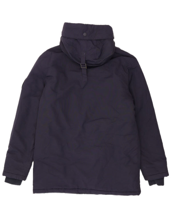 Superdry Herren-Parka mit Kapuze, UK 40, Größe L, marineblaues Nylon