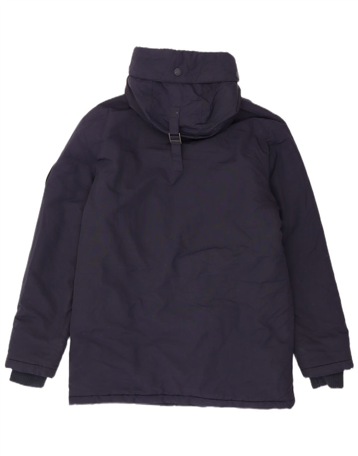 Superdry Herren-Parka mit Kapuze, UK 40, Größe L, marineblaues Nylon