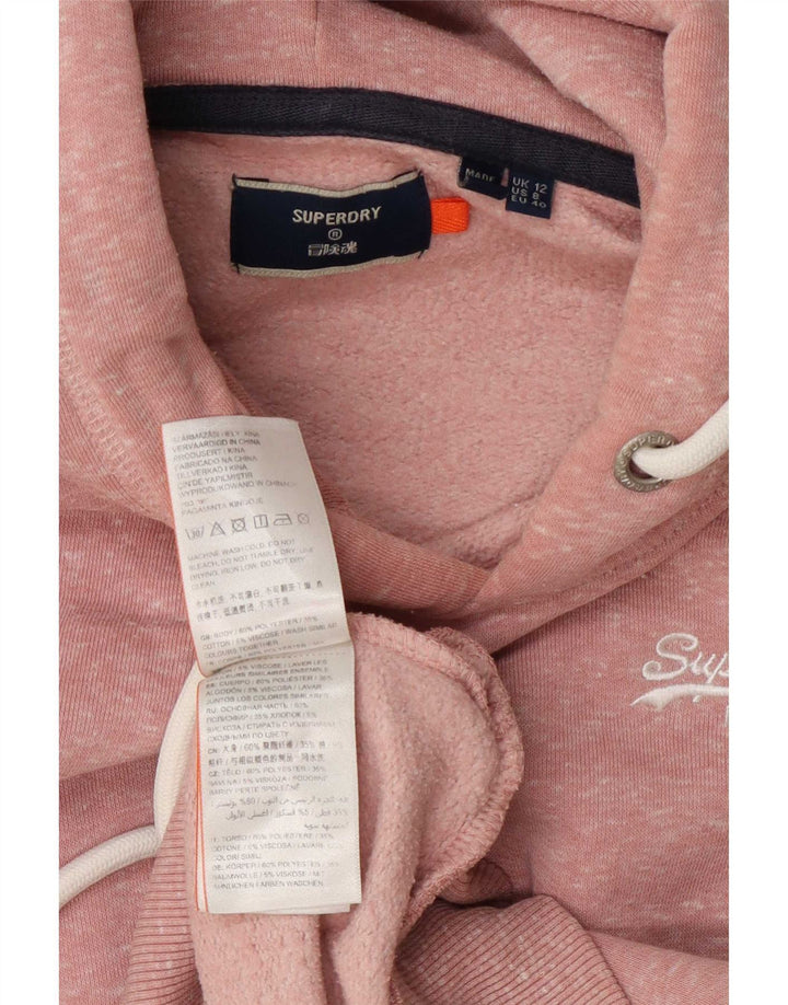 Superdry Damen Kapuzenpullover UK 12 Mittelrosa meliertes Polyester