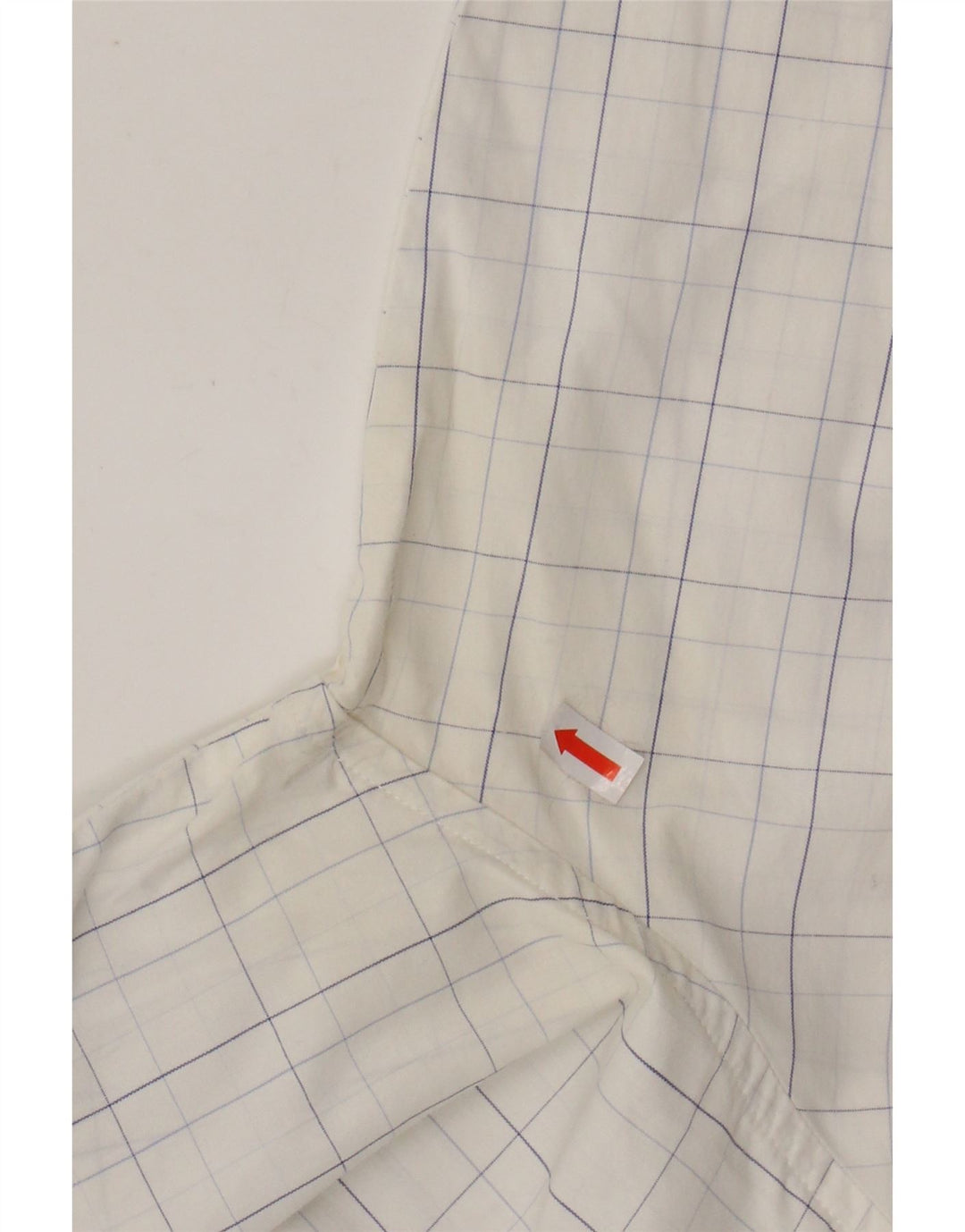 BENETTON Herrenhemd XL weiß kariert Baumwolle