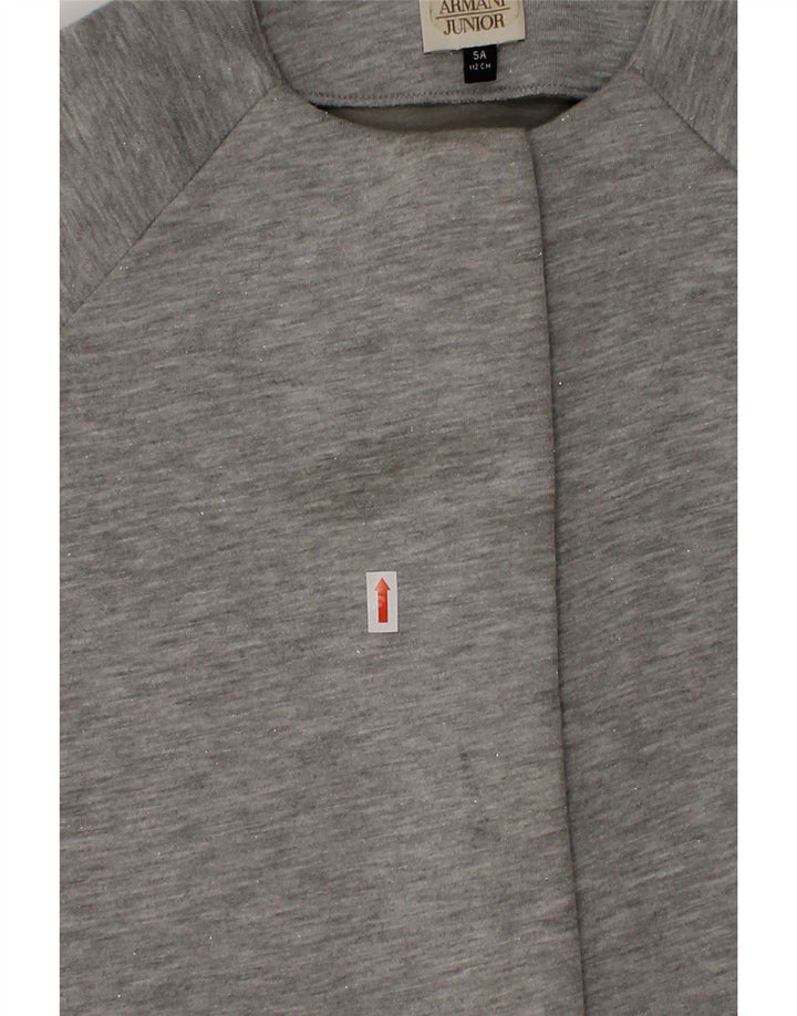 ARMANI JUNIOR Girls Cardigan Sweater 4-5 Years Grey Cotton | Vintage Armani Junior | Thrift | Second-Hand Armani Junior | Used Clothing | Messina Hembry 