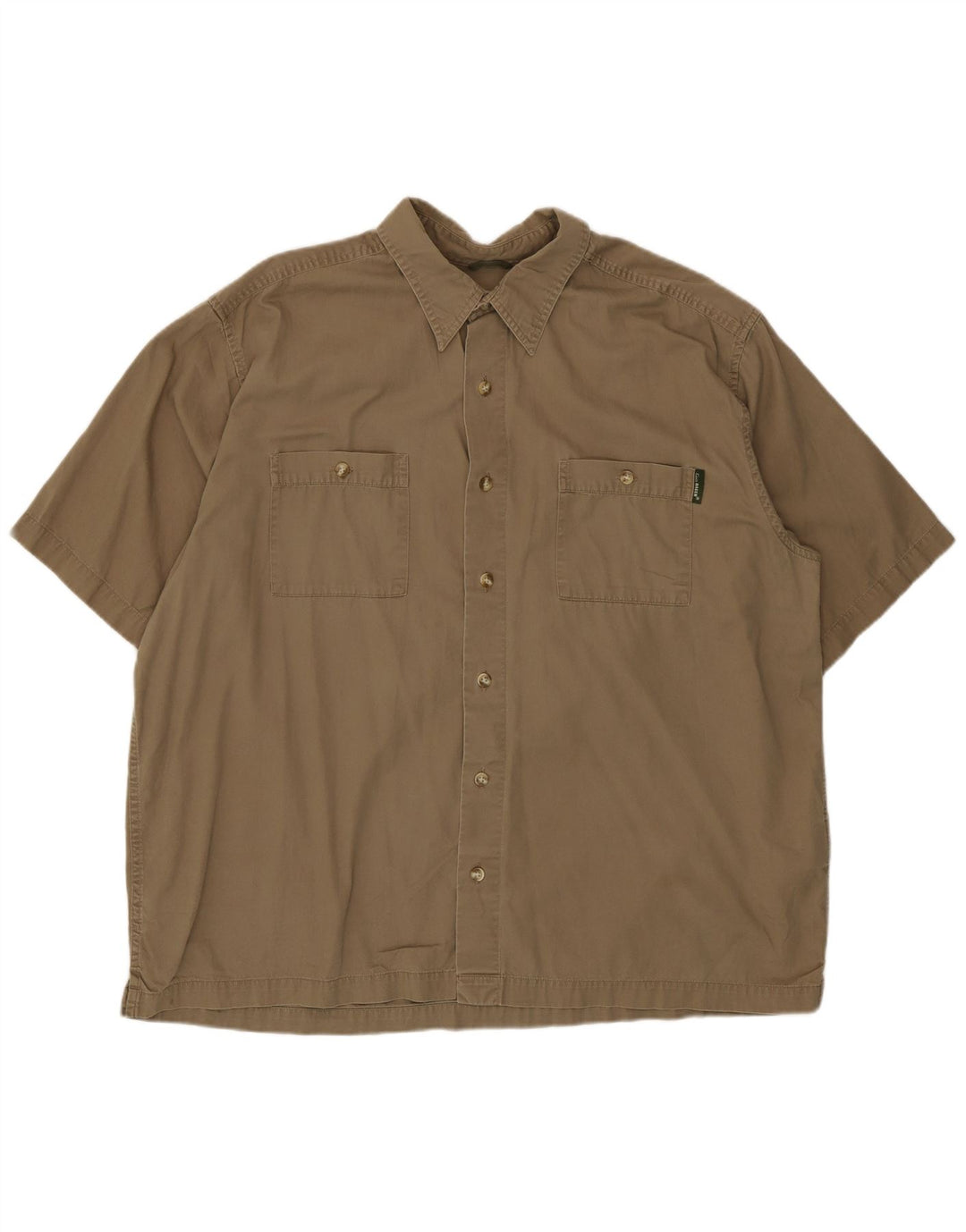 Eddie Bauer Herren Kurzarmhemd XL Beige Baumwolle