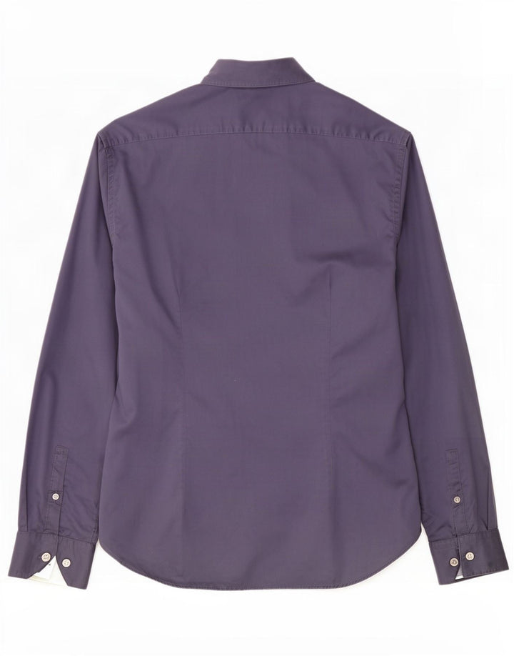 Dkny Herrenhemd, Größe 16, groß, marineblaue Baumwolle
