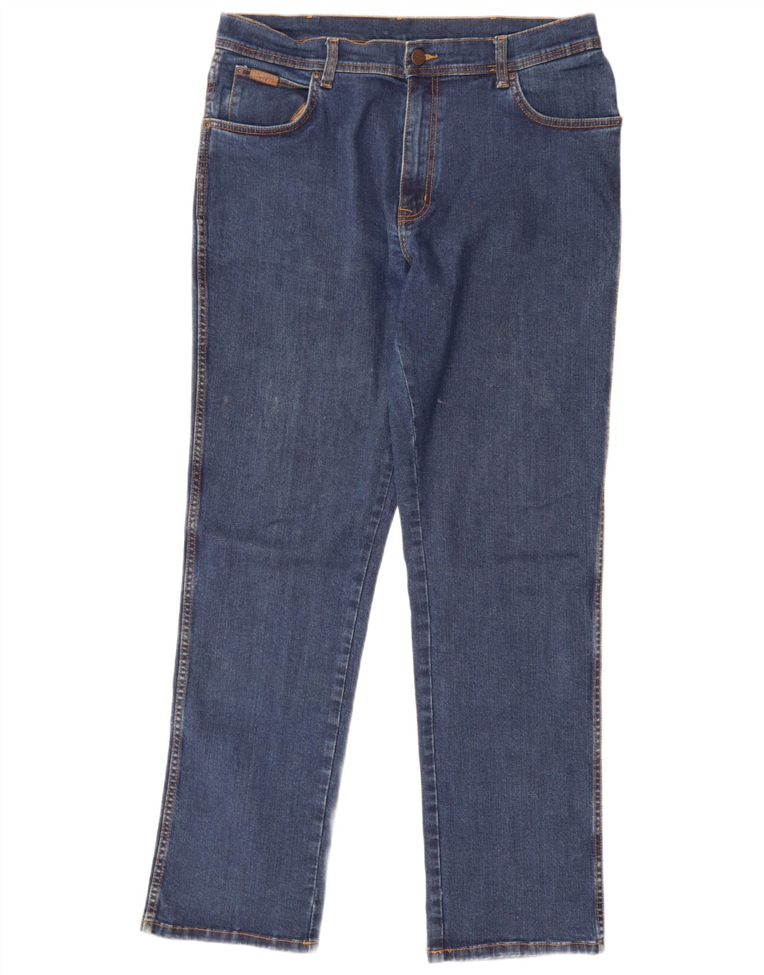 WRANGLER Herren Texas Stretch Straight Jeans W36 L34 Blaue Baumwolle