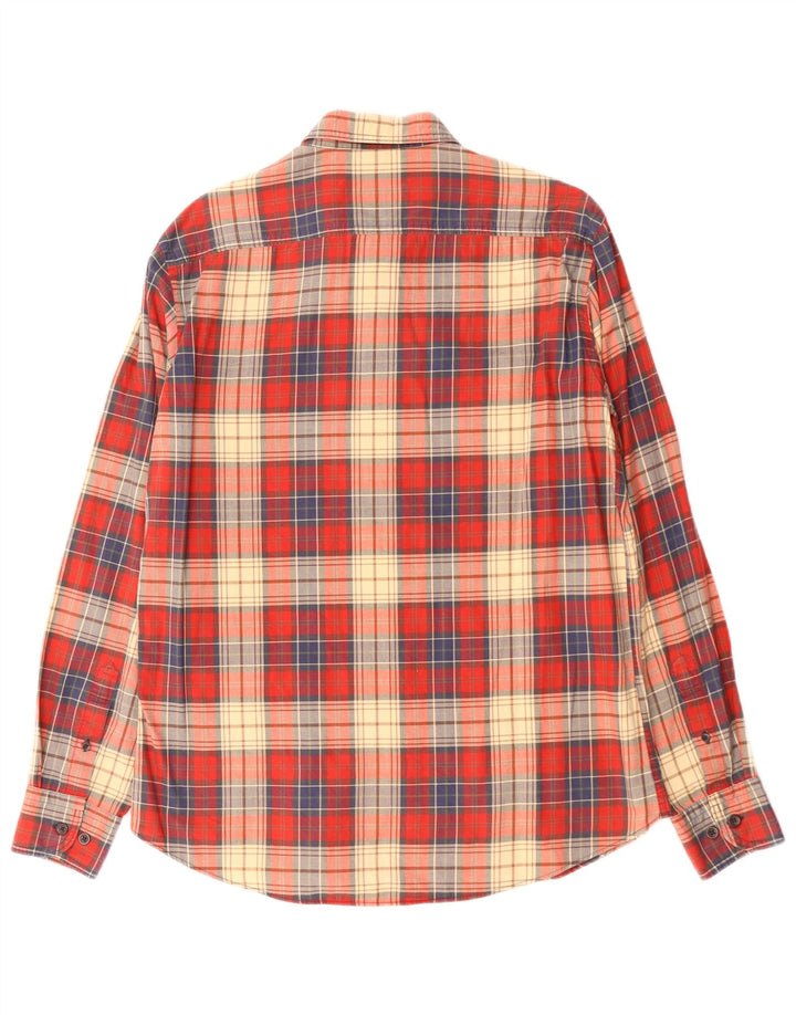 Massimo Dutti Herrenhemd, groß, rot kariert, Baumwolle