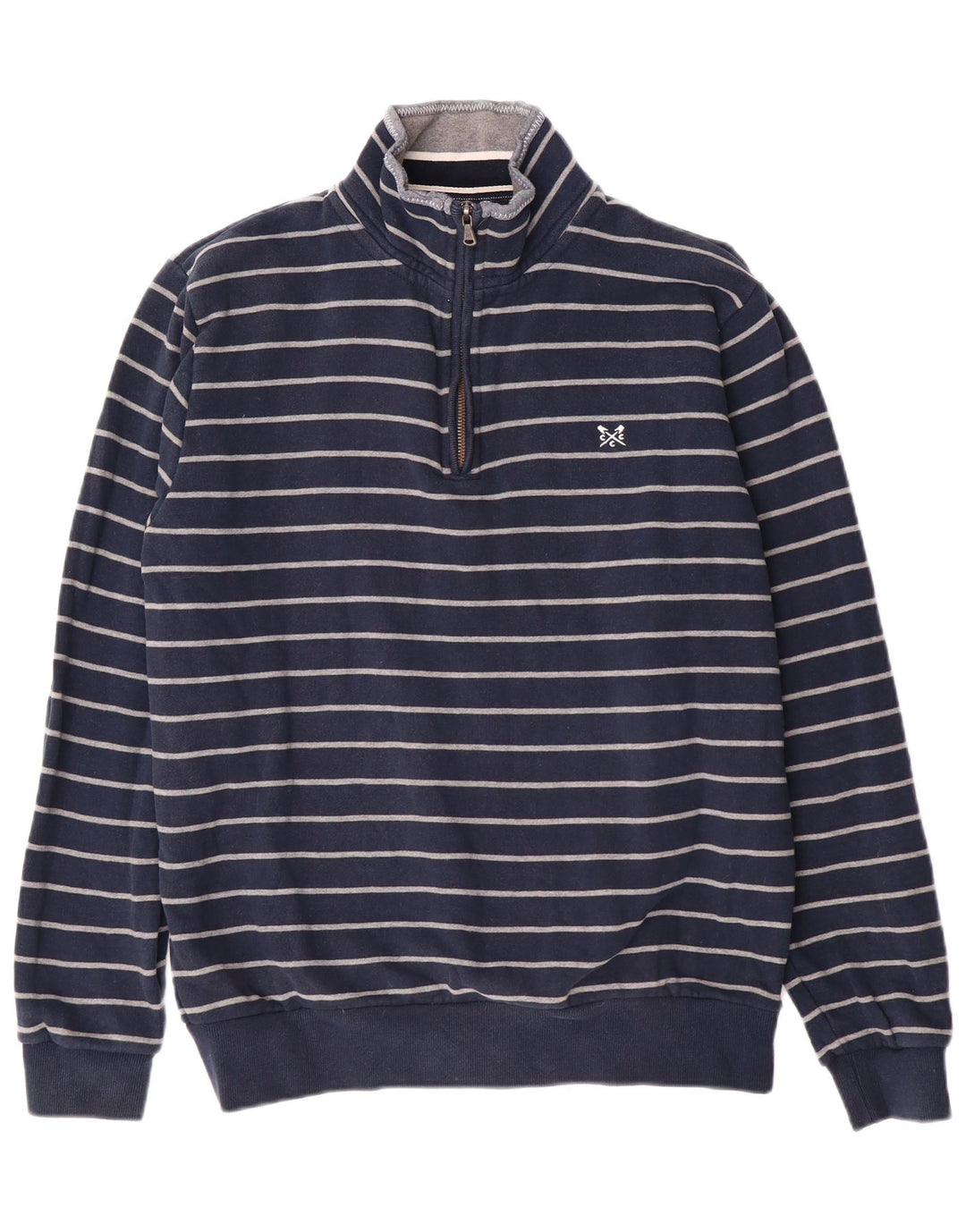 Crew Clothing Herren-Sweatshirt, Pullover, klein, marineblau, gestreift, Baumwolle
