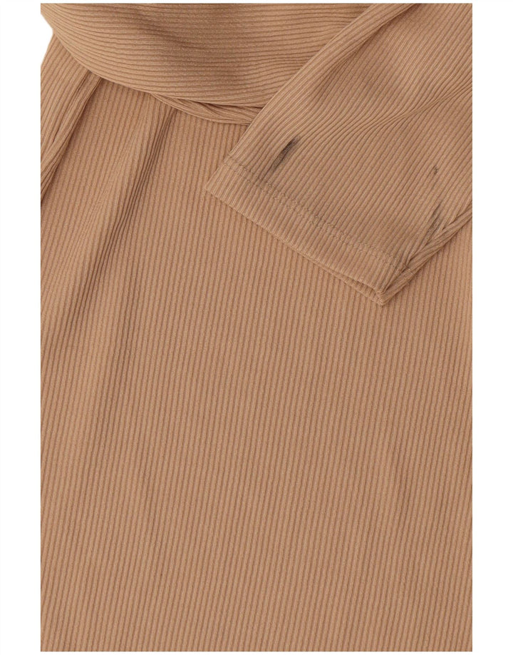 Lipsy Damen Top Langarm UK 14 Medium Beige Polyester